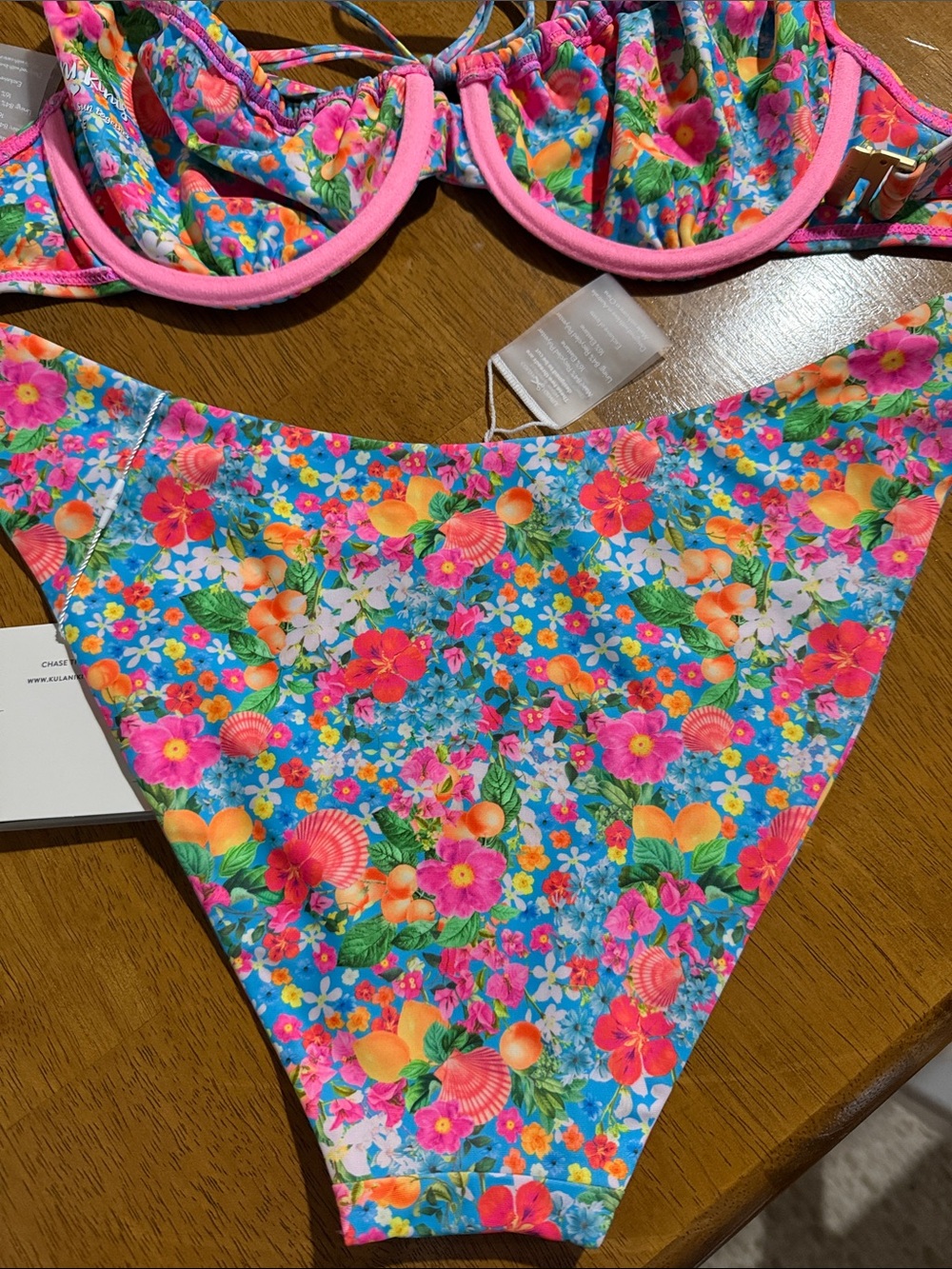 Kulani Kinis Floral Bikini in Pink, Blue, Orange, Yellow - Picture 12 of 14